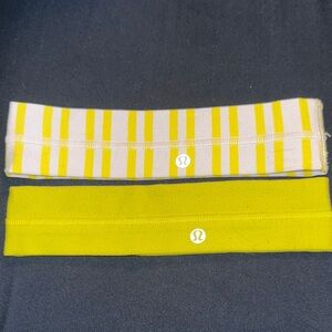Lululemon Yellow and Striped Headbands